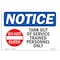 Signmission OSHA Sign, 7" H, Rigid Plastic, NOTICE Tank Out Of Service Trained Sign With Symbol, Landscape OS-NS-P-710-L-16645 - alternate 1
